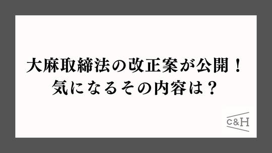 大麻取締法の改正案が公開!気になるその内容は?