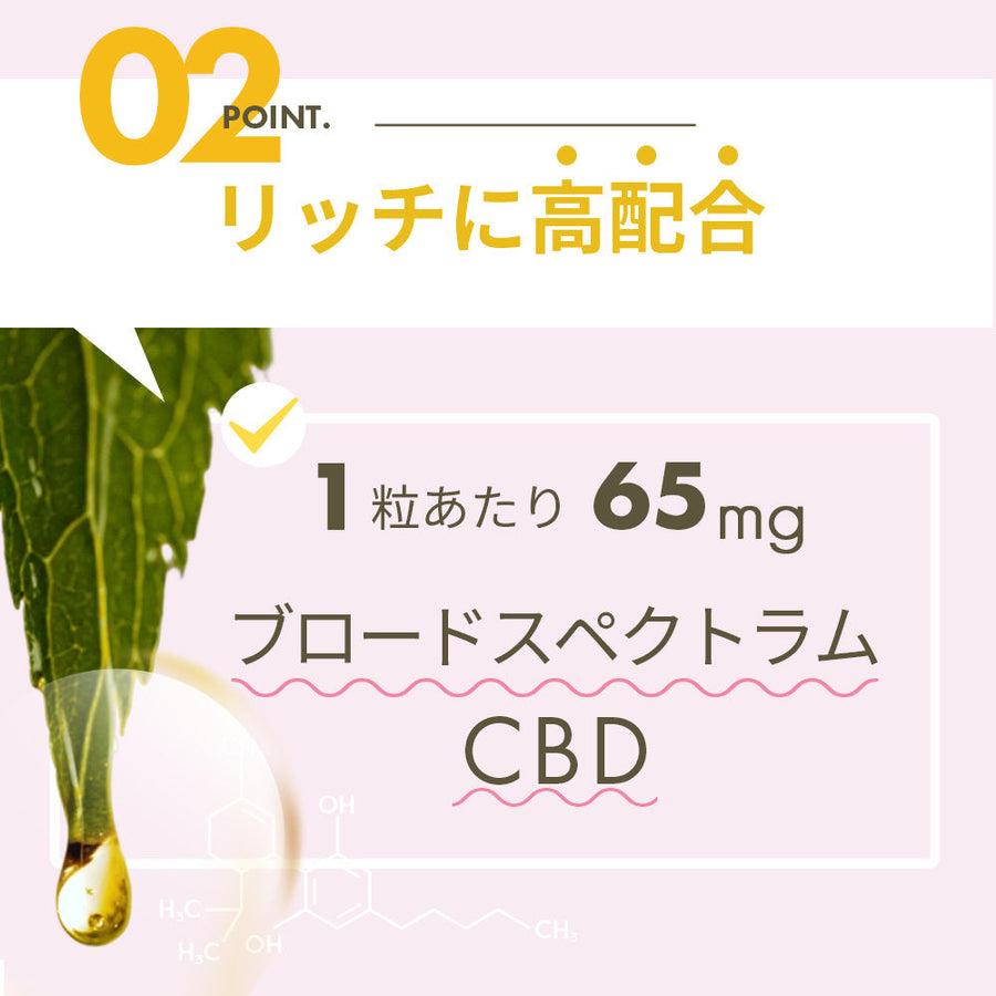 CBD グミ 60粒 果汁 100% （65mg/1粒) ブロードスペクトラムCBD配合 LILILALA