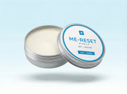 ME-RESET CBDバーム パッケージ開封 シルバーアルミ缶 内容量7g CBD・CBG・ジンジャー配合 特許第7706189号