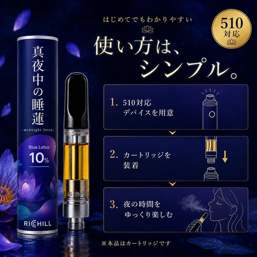 真夜中の睡蓮 510ver | RICHILL NEO Blue Lotus 10% ブルーロータスリキッド